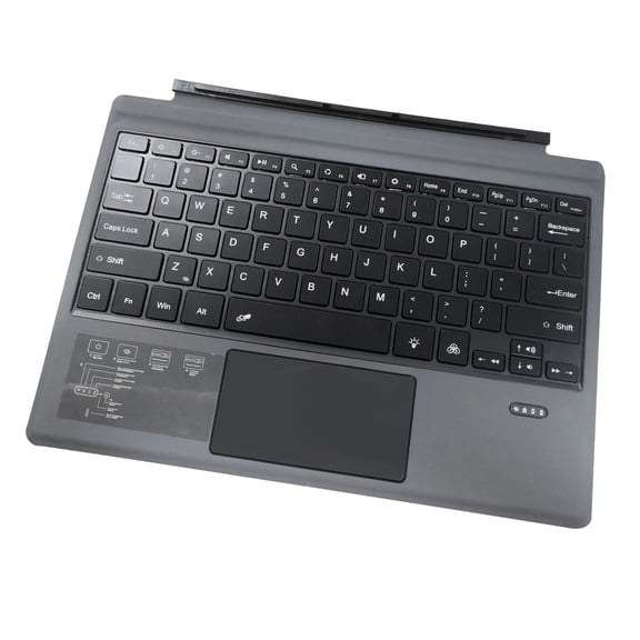 YAHHU Wireless Bluetooth Keyboard with Touchpad for Surface Pro 7/7+/6/5/4/3, Ultra-Thin Detachable Rechargeable Mechanical Keyboard, Black (11.8 x 8.3 Inches / 30.0 x 21.0 cm)