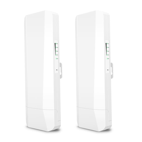 YAHHU Wireless Bridge for Outdoor Surveillance Security Cameras 5.8G 450Mbps Point-to-Point Elevator Network Extender 10.24 inches / 26 cm Weatherproof IP65 EU Plug One Pair Edition