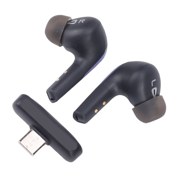 YAHHU Wireless Gaming Earbuds with ENC Mic 2.4GHz 3D Stereo Bluetooth 5.3 Headphones with USB-C Dongle 20ms Low Latency for PC PS5 VR Black (12.00 inches / 30.48 cm pack)