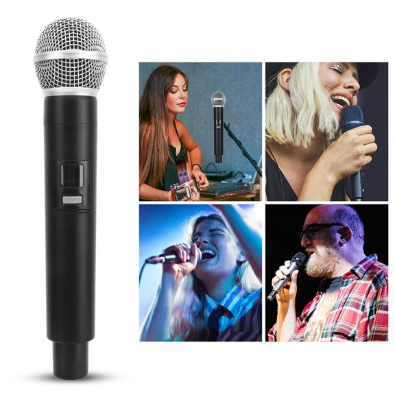 YAHHU Wireless Microphone System Metal Dynamic Handheld Cardioid Condenser Mic Kit for Karaoke Live Streaming with Rechargeable Batteries, 11.8 inches / 30 cm