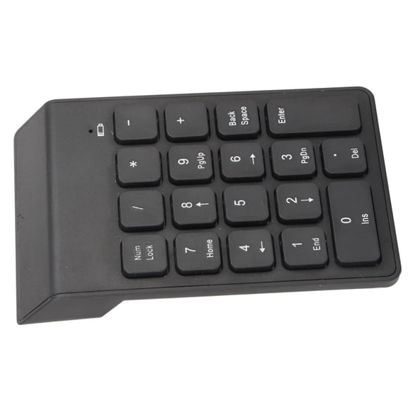 YAHHU Wireless Number Pad 18 Keys Compact Water-Resistant Numeric Keypad with USB Receiver for Financial Accounting Data Entry Gaming Laptop Desktop Computer, Black (7.08 x 3.93 x 1.18 Inches)