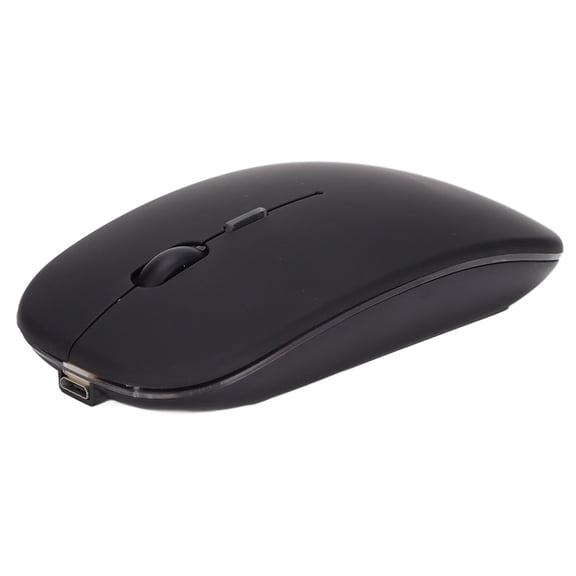 YAHHU Wireless Optical Mouse 2.4GHz Rechargeable Silent Computer Mice with Colorful Lights Adjustable DPI Ergonomic Design for Office and Home Use Black - 4.4 inches / 11.3 cm