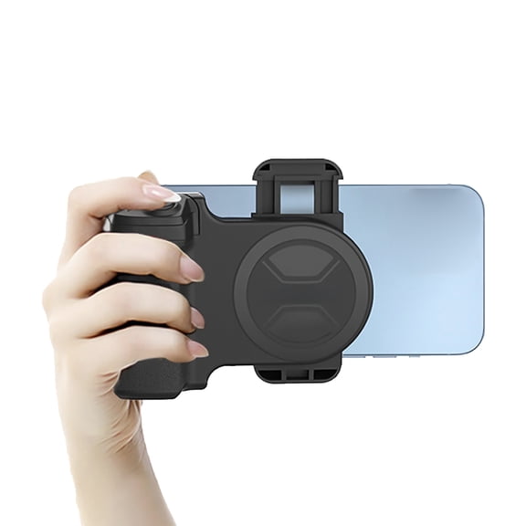 YAHHU Wireless Phone Handle Grip 360-Degree Rotatable Stabilizer with Detachable Remote Shutter and 1/4 Inch Screw Hole for Vlog Selfie and Photography, Black