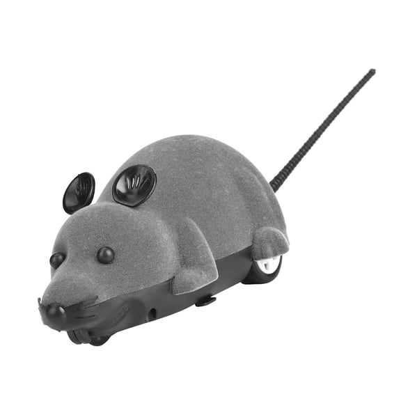 YAHHU Wireless Remote Control Mouse Toy for Cats and Dogs, Interactive Electronic Rat Teaser Novelty Gift, Gray (9.06 inches / 23 cm)