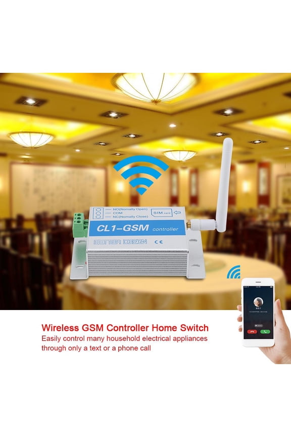 Wireless Remote Controller GSM SMS Smart Switch, 10A 2200W, US Plug CL1-GSM (4.45 inches / 11.3 cm)