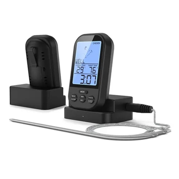 YAHHU Wireless Remote Digital Thermometer Timer Cooking Meat Probe Steak BBQ Temperature Gauge Kitchen Tools (7.48 inches / 19 cm)[cite: 1]
