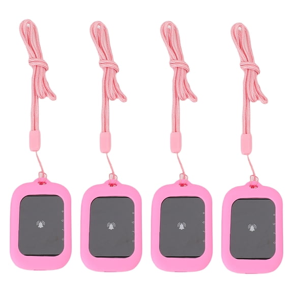 YAHHU Wireless Restaurant Pager System for Food Truck Cafe, 4 Receivers 1 Transmitter Kit, 800m Long Distance Customer Queue Calling Buzzer, IPX4 Waterproofing Grade Prompt Alert Modes, Pink