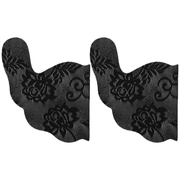 YAHHU Women's Disposable Self-Adhesive Lace Invisible U-Shaped Underwear Bra Pads Backless Bras, Black B, 1 Pair (4.72 inches / 12 cm)