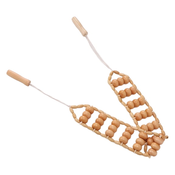 YAHHU Wood Therapy Massage Roller Rope Handheld Muscle Massager for Back Neck Shoulders, Lymphatic Drainage Detox Dredging Meridians Fatigue Relief Body Sculpting Relaxation Tool, 42.5 in / 108 cm