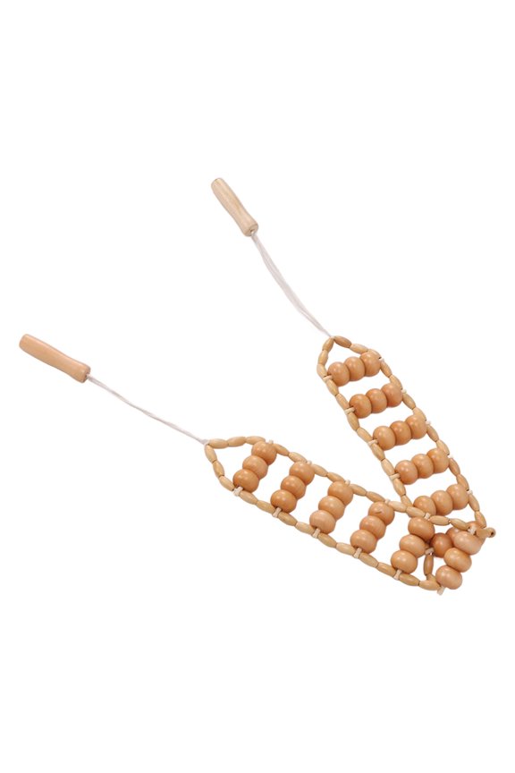 Wood Therapy Massage Roller Rope Handheld Muscle Massager for Back Neck Shoulders, Lymphatic Drainage Detox Dredging Meridians Fatigue Relief Body Sculpting Relaxation Tool, 42.5 in / 108 cm