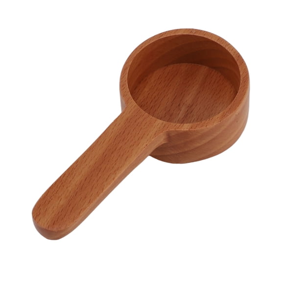 YAHHU Wooden Coffee Measuring Scoop, Short Handle Log Color Multifunctional Spoon for Beans, Tea, Sugar, Exquisite Durable Kitchen Gadget, 3.94 inches / 10.0 cm