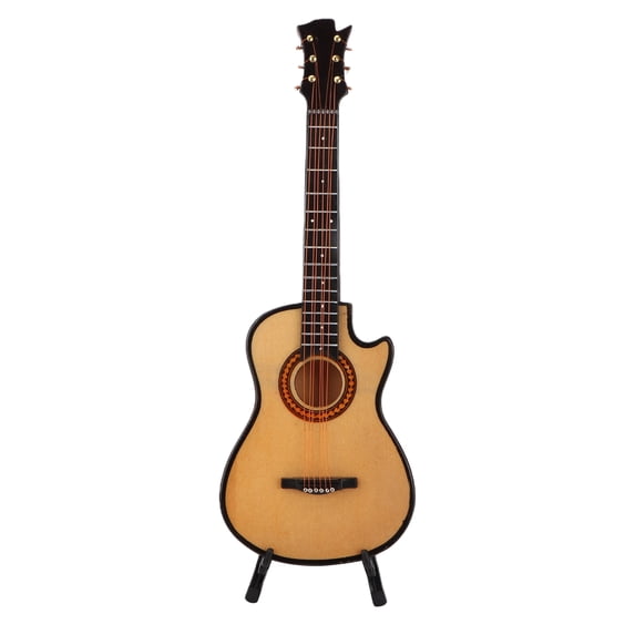 YAHHU Wooden Miniature Guitar Model Replica with Stand and Box Home Decorative Figurine, 7.7 inches / 19.6 cm Large