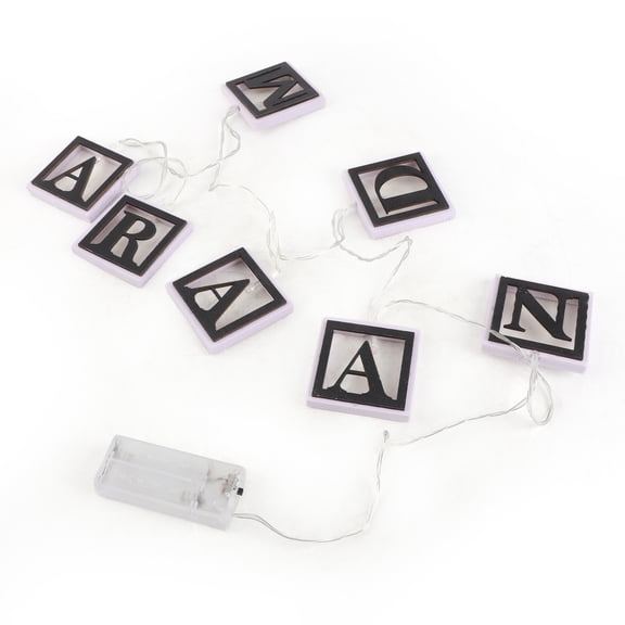 YAHHU Wooden Square Hollow Ramadan Letters LED String Light Decoration for Eid Mubarak Home Decor, Battery Operated Festive Holiday Lighting for Indoor Displays (10 inches / 25.4 cm)