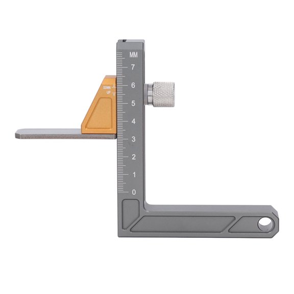 YAHHU Woodworking Height Gauge Metric Unit Adjustable Depth Gauge Height Measuring Tool for Table Saw Aluminum Alloy Accurate Measurement Carpentry Square Ruler