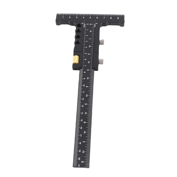 YAHHU Woodworking Scriber T-Shape Aluminum Alloy Scribing Gauge Measuring Tool for Carpenter DIY Wood Crafts, Fine-Tuning Ruler Style, 9.06 inches / 23 cm