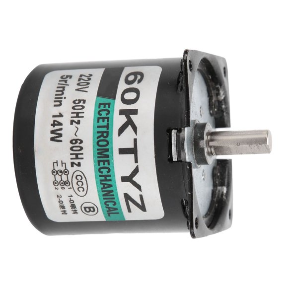 YAHHU XD-60KTYZ Mini AC Synchronous Motor 14W 5 RPM Permanent Magnet Slow Speed Low Noise Micro Electric Motor Reverse CW/CCW for DIY Generator, 220V