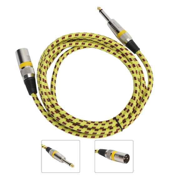 YAHHU XLR Male to 1/4 Inch 6.35mm Male Balanced Signal Interconnect Microphone Cord, Oxygen-Free Copper Core Audio Cable for Studio & Live Performance, Red, 9.8 ft / 3 m (Model JD6011)