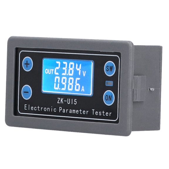 YAHHU ZKU15 Digital LCD Voltage Current Testing Meter, Multifunctional Volt Ammeter, Multimeter with Power Capacity Time Under-voltage Over-voltage Protection, DC 5V-38V