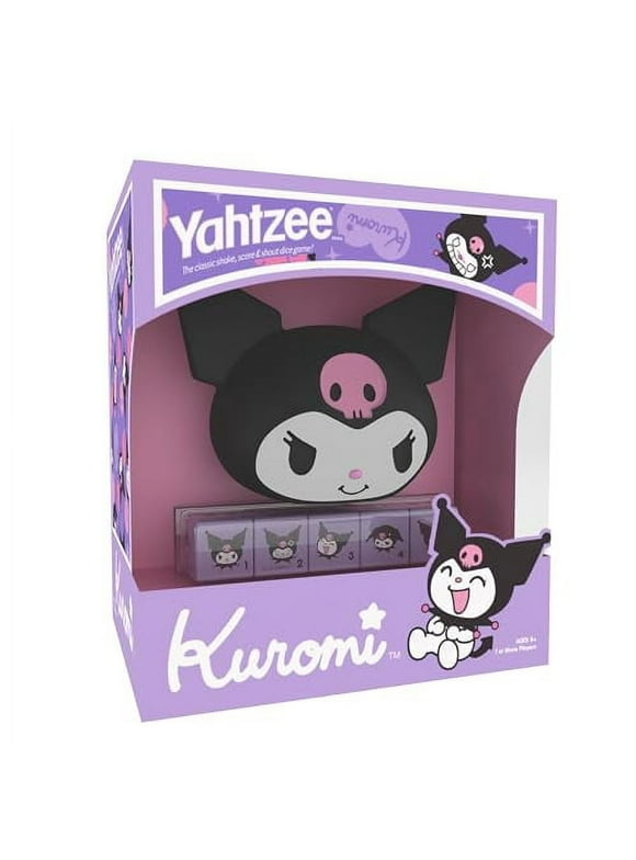 YAHTZEE: Kuromi | Collectible Kuromi Head Dice Cup | Dice Featuring Her Adorable Range of Emotions | Classic Dice Game Based on Hello Kitty & Friends Character | Officially Licensed Game & Merchandise