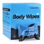 YAKAMOZ Large Body Wipes for Adults Bathing Rinse Free Refreshing Towels Non-Woven Fabric, 24 Count