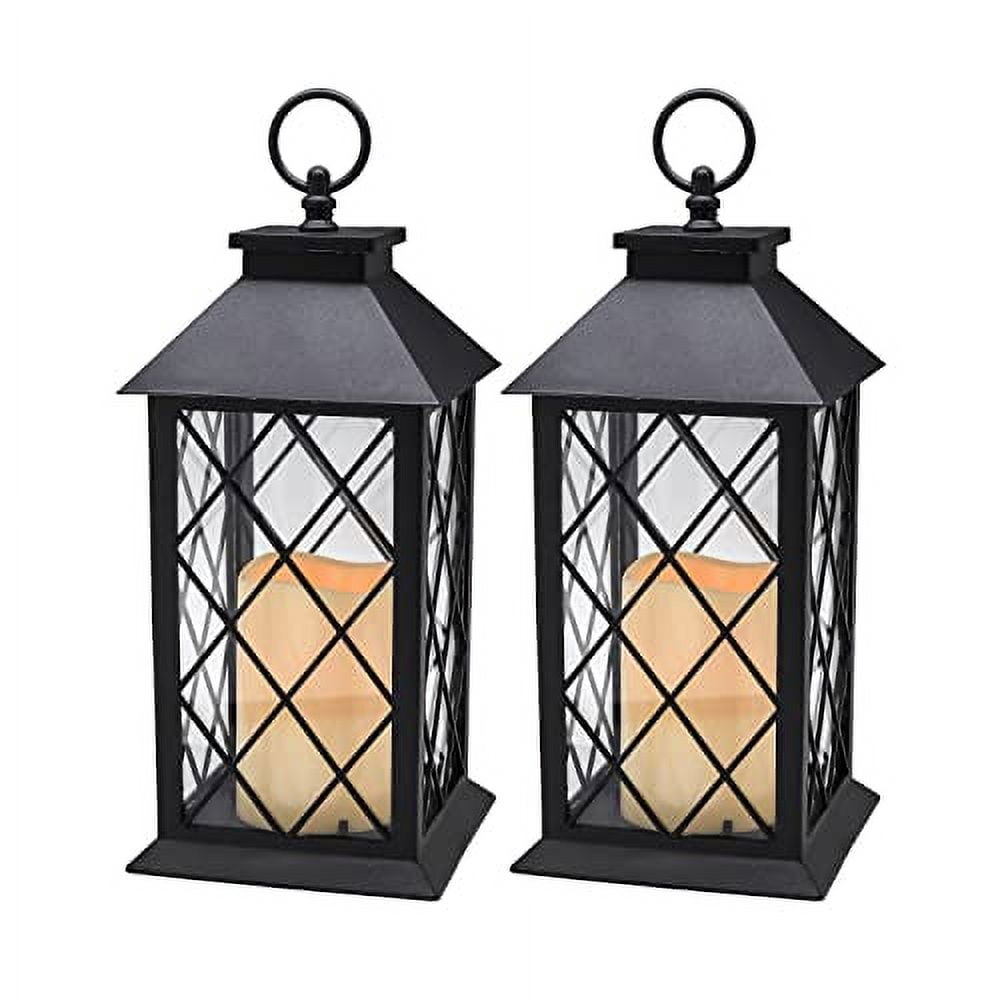 YAKii 13" Decorative Candle Lantern with LED Flameless Candle and Timer