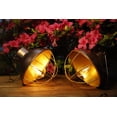thumbnail image 1 of 2 Pack YAKii Hanging Solar Lanterns Outdoor Waterproof Vintage Metal Solar Lantern Light with Warm Light Edison Bulb Decorate for Yard Garden Pathway Patio Porch Decor (Gold), 1 of 11