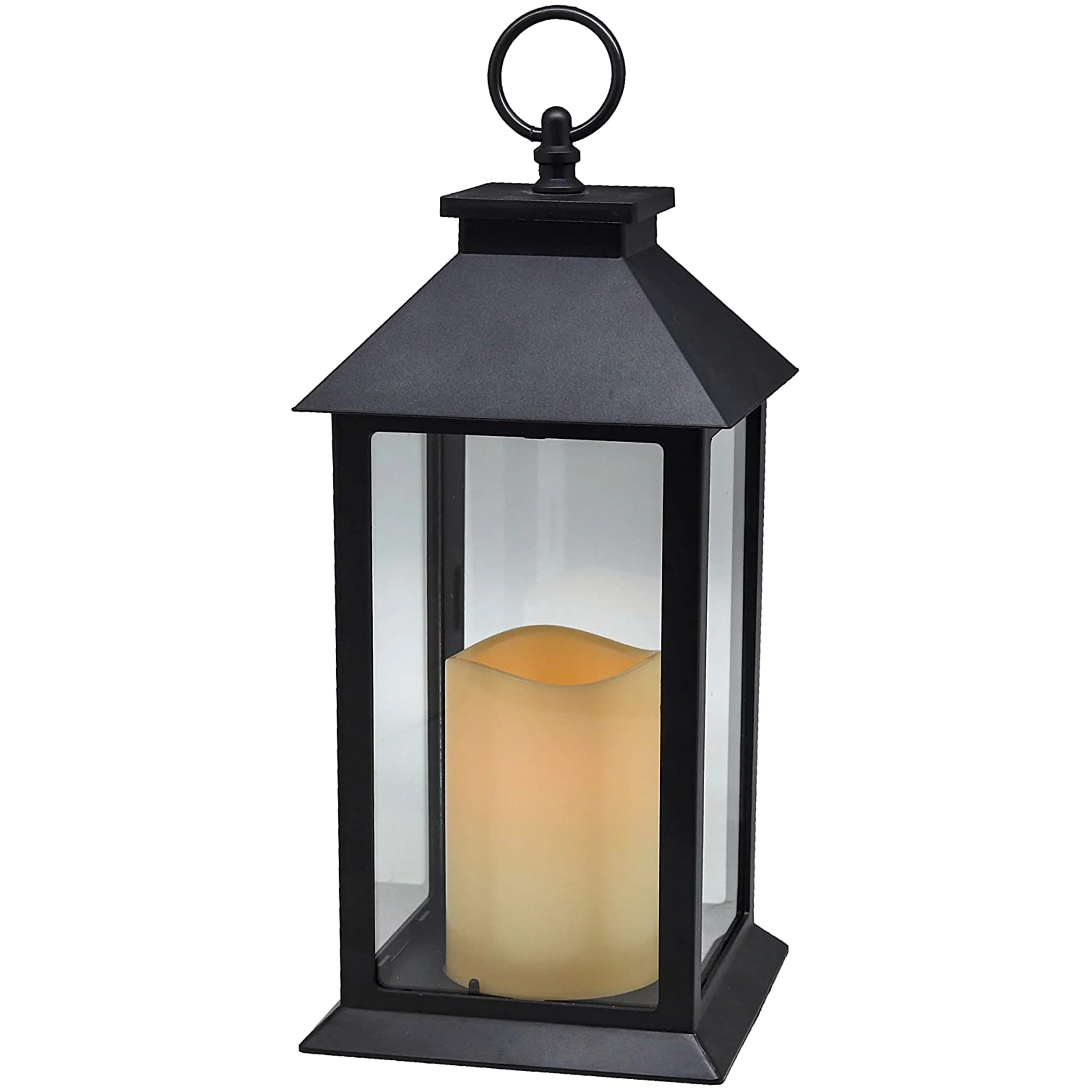 YAKii Hanging Glass Panes Lantern Portable Led Candle Light Operated by