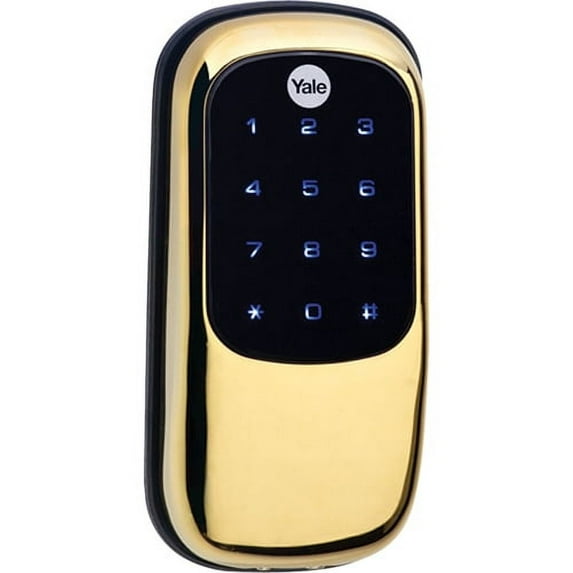 YALE REAL LIVING Electronic Keyless Deadbolt,Bright Bras YRD246NR605