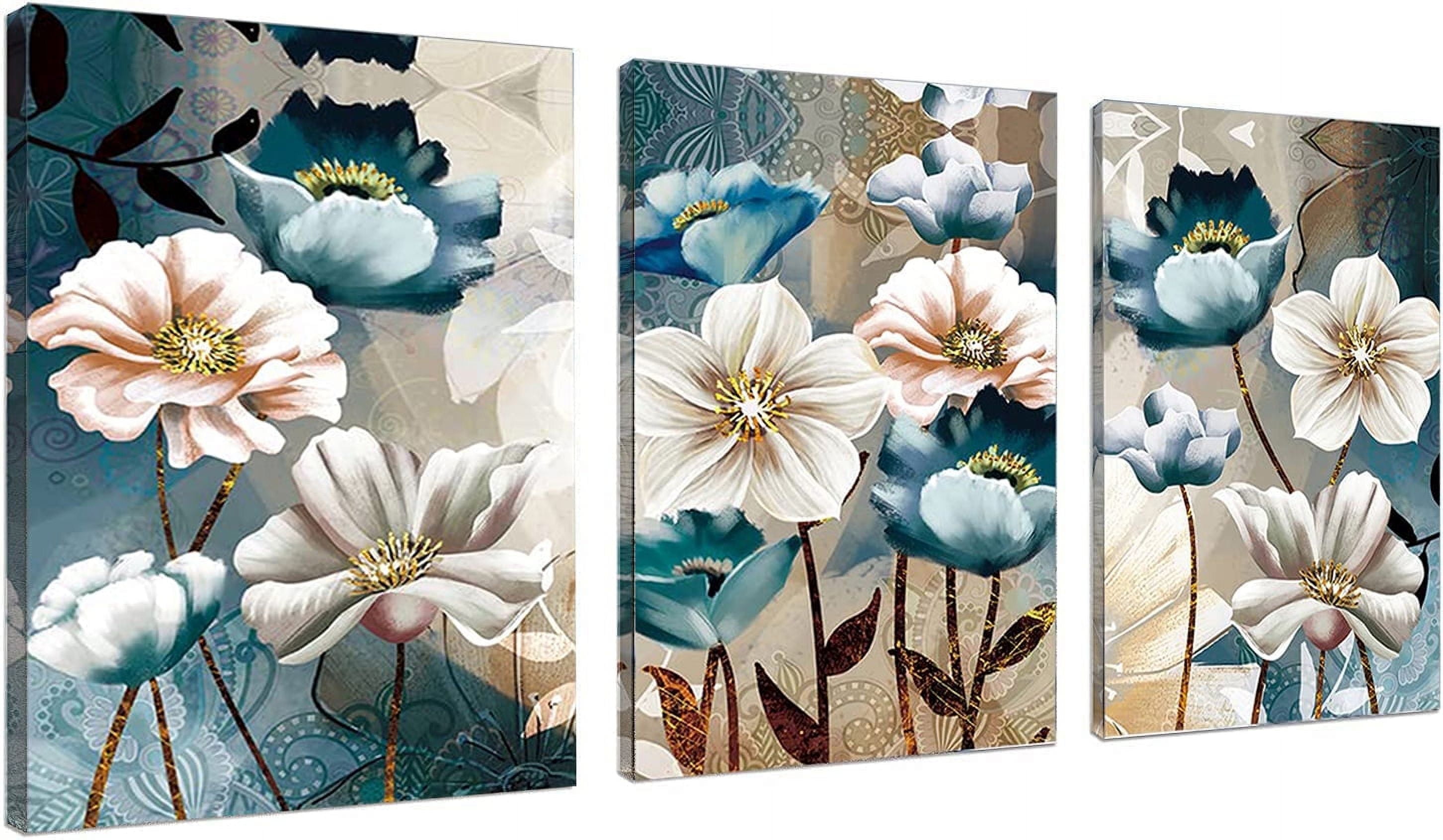YALKIN 3 Pack Lotus Flowers 5D Diamond Painting Kits for Adults Kids Beginners DIY Full Round Drill Paint by Diamonds Kits for Home Wall Decor 11.8x15.7in