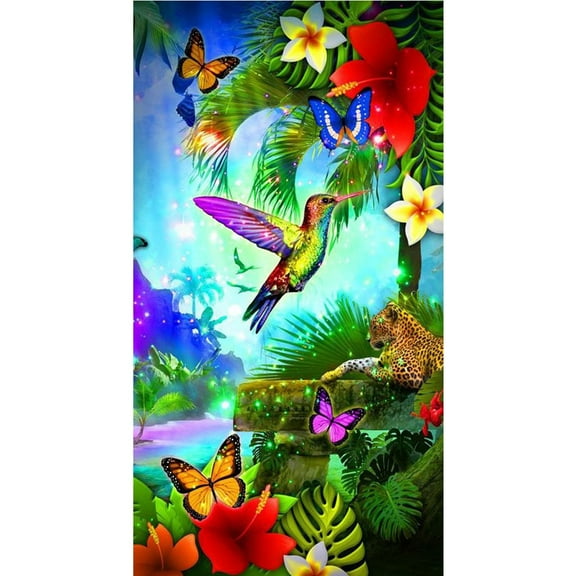 YALKIN 5D Diamond Painting Kits for Adults DIY Birds Animal Full Round Drill (27.56 x 15.7 inch) Embroidery Pictures Arts Painting for Home Wall Decor Unisex