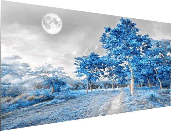 YALKIN 5D Large Diamond Painting Kits for Adults (31.5x15.7inch), Seaside  Moon Cherry Tree Full Round Drill Scenery Pictures Arts Paint by Diamonds  Kits Diamond Art Kits for Wall Decor Relax Gift 