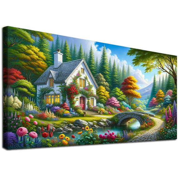 YALKIN 5D Large Diamond Painting Kits for Adults (27.6x15.7inch), Round Full Round Drill Nature Gem Arts Paint by Diamonds Kits Diamond Art Kits for Home Wall Decor Relax Gift