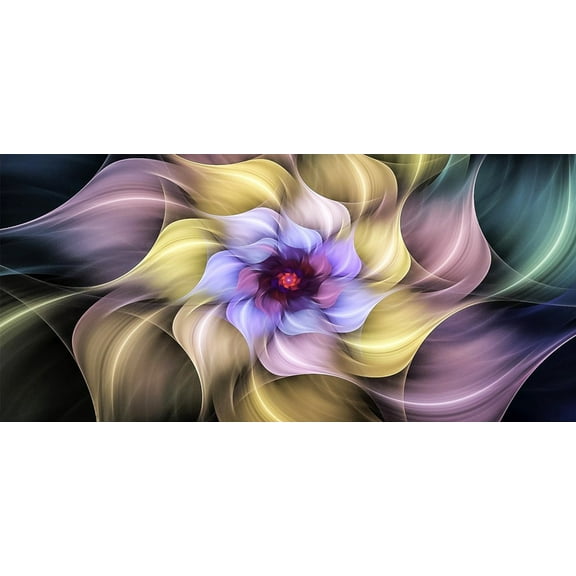 YALKIN 5D Large Diamond Painting Kits for Adults (31.5x3.9inch), Abstracty Flower Full Round Drill Scenery Pictures Arts Paint by Diamonds Kits for Wall Decor Relax Gift