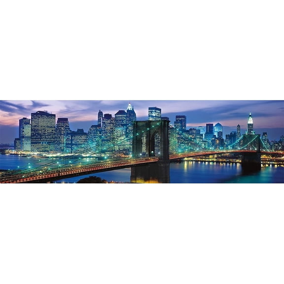 YALKIN 5D Large Diamond Painting Kits for Adults (35.4x11.8inch), Bridge Full Round Drill Night View Scenery Pictures Arts Paint by Diamonds Kits Diamond Art Kits for Wall Decor Relax Gift