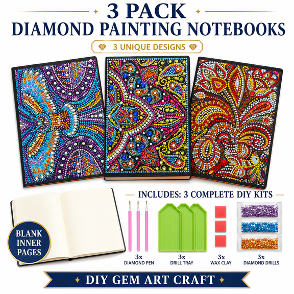 YALKIN Diamond Art Notebook Set -3pcs