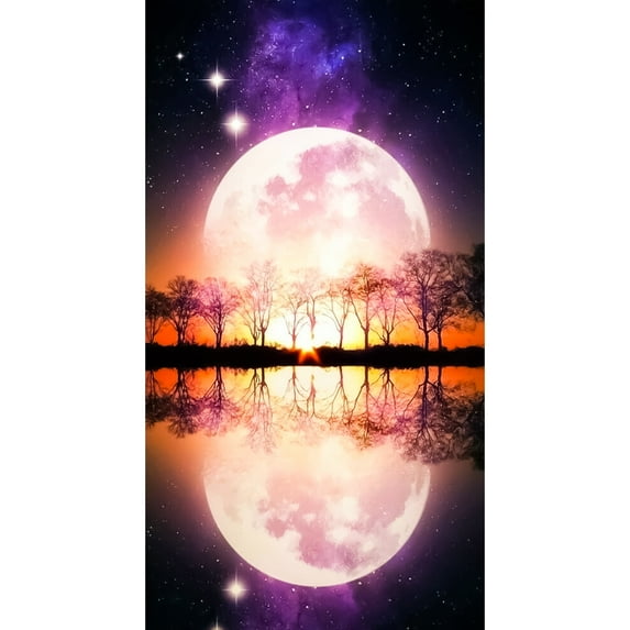 YALKIN Diamond Painting Kits for Adults(27.6 x 15.7 inch), DIY Large 5D Diamond Painting Moon Paint by Number with Gem Art Drill for Kids for Home Wall Décor