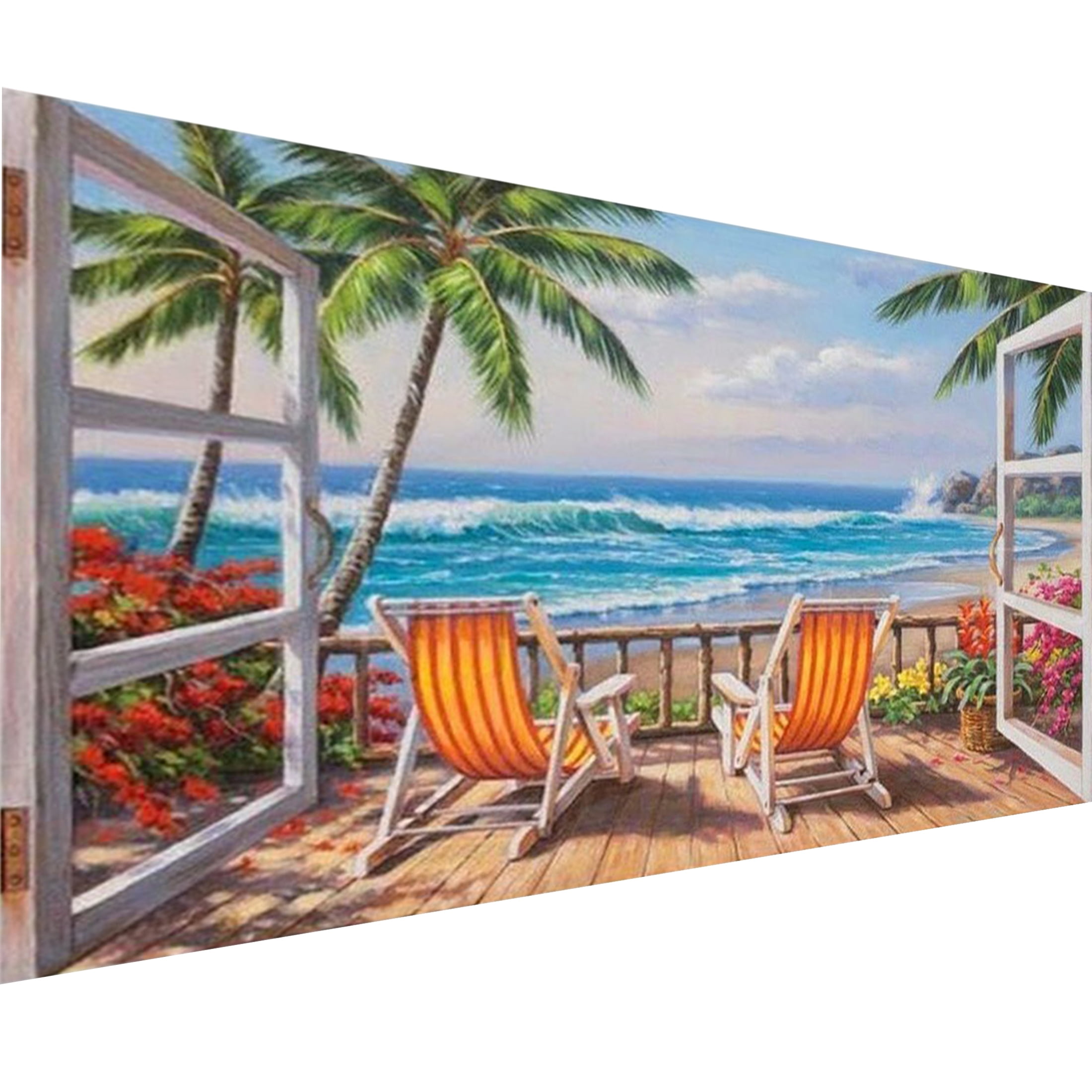 Beach Scene With Chairs - Diamond Painting 
