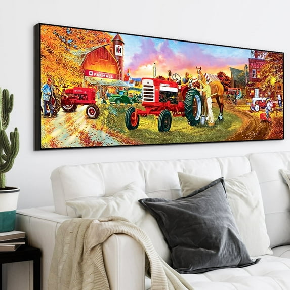 YALKIN Farm Diamond Painting Art Kits for Adults 90x30cm, Full Round Drill Diamond Painting for Unisex Adults Begginners