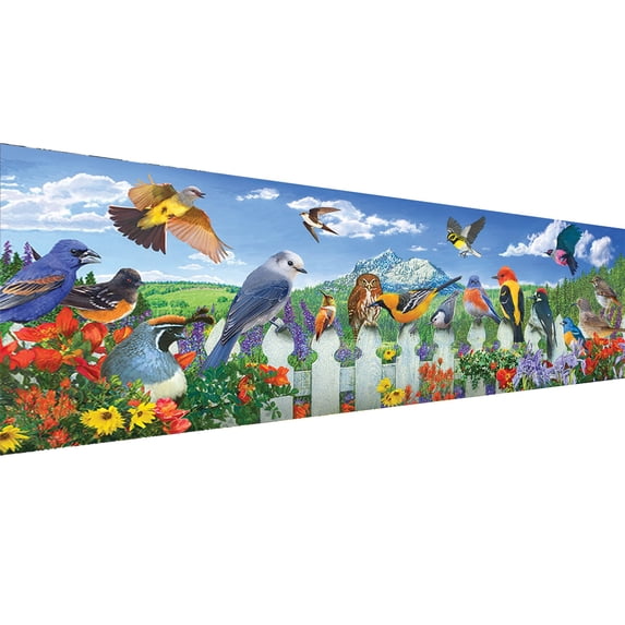 YALKIN Garden Birds Large Diamond Painting Kits for Adults (35.4x11.8inch) Full Round Drill Paint by Diamonds Kits