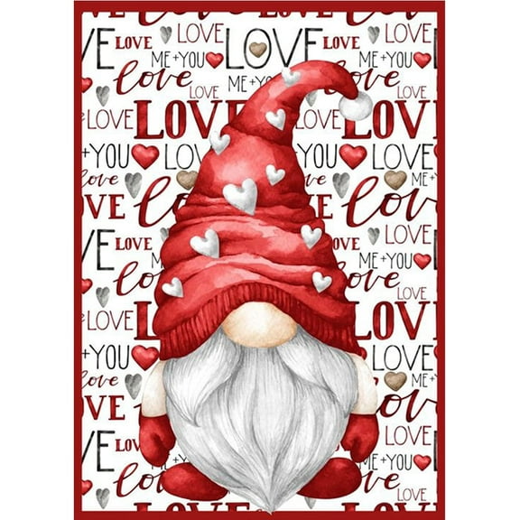 YALKIN Gnome Love 5D Diamond Painting Kits for Adults Kids Beginners DIY Full Round Drill Embroidery Pictures Paint by Diamonds Kits for Home Wall Decor 11.8x15.7in