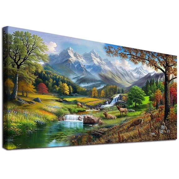 YALKIN Large Diamond Painting Kits for Beginner Adults, 5D Diamond Art Full Round Drill for Home Wall Decor,28x16in