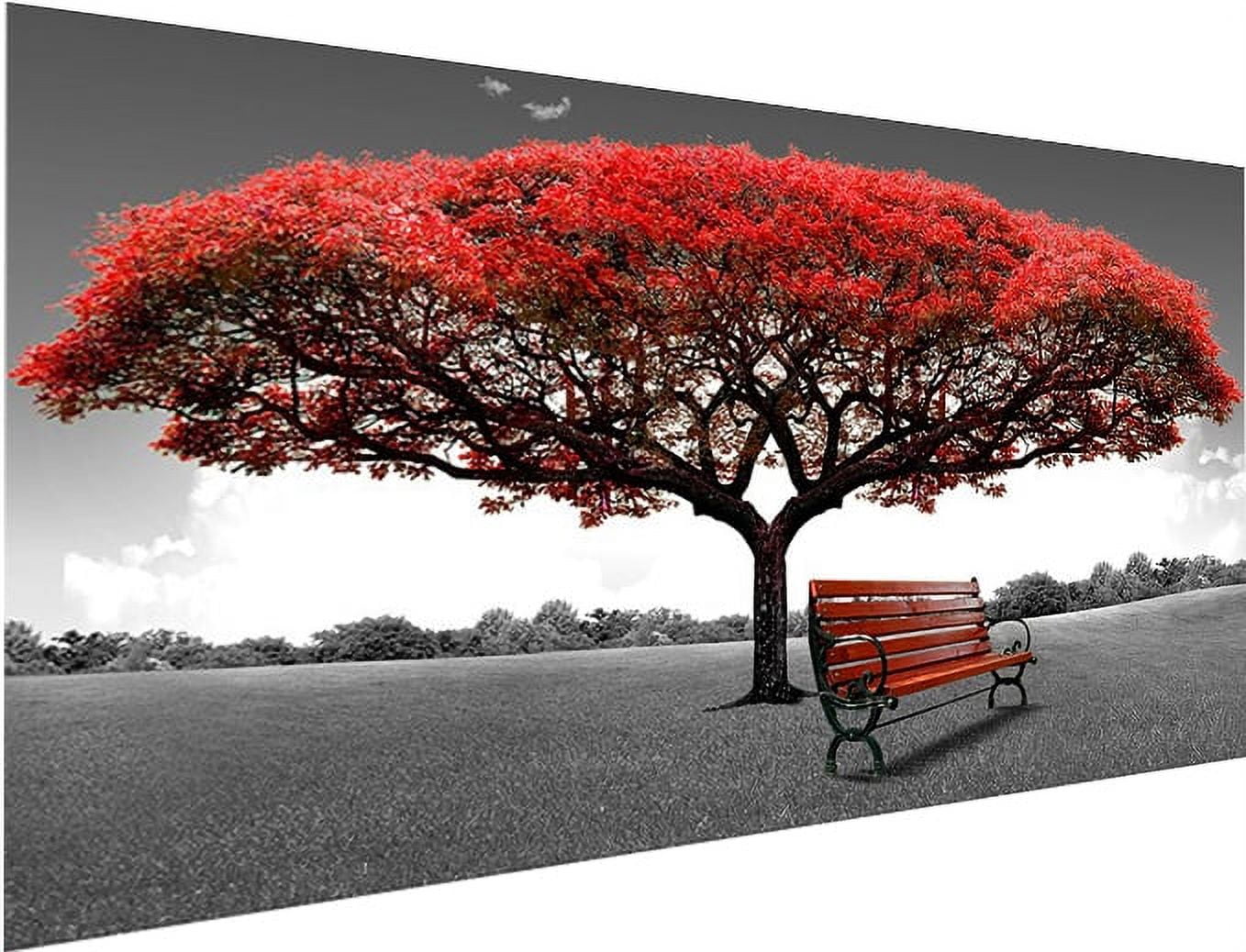 YALKIN Red Tree Desk Large Diamond Painting Kits for Adults (27.6 x 15.7  inch), 5D Diamond Art Full Round Drill DIY Embroidery Pictures Arts Cross Stitch  Kits for Home Wall Decor 