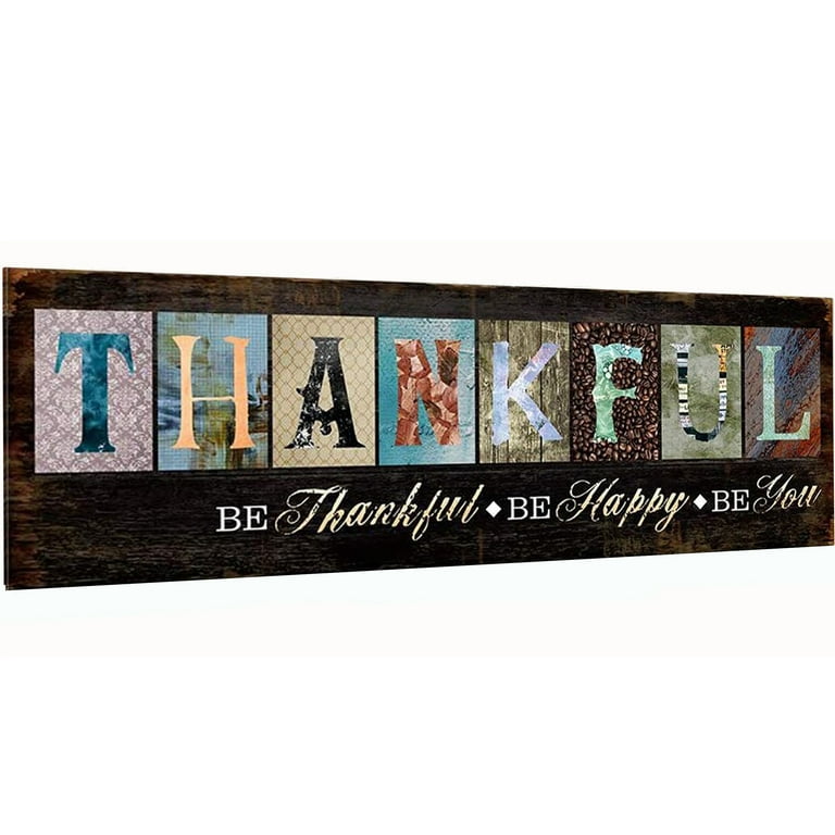 YALKIN Thankful Large Diamond Painting Kits for Adults (35.5x11.8inches),  Home Saying Art Paint Saying with Full Round Drill Wall Décor Stress, and  Anxiety Relief 