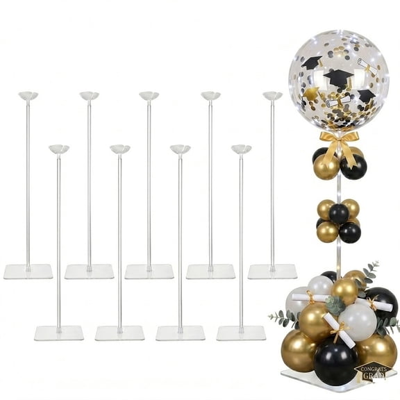 YALLOVE Balloon Stands for Table, 23.6 Inch 10 Packs, Reusable Tabletop Centerpiece Decoration