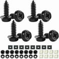 thumbnail image 1 of YALOK Anti Theft License Plate Screws Kits- Rustproof Stainless Steel Car Tag Plate Mounting Hardware, M6 (1/4") Tamper Proof Fastener Nut, Caps Cover for Front Rear Frame Holder Mounting（Black-Set1）, 1 of 10