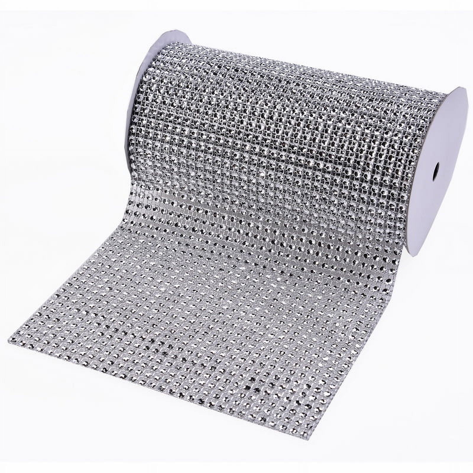 YAMA RIBBON Bling Wrap 6" Silver Rhinestone Sewing Trim by the Yard