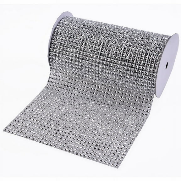 YAMA RIBBON Bling Wrap 6" Silver Rhinestone Sewing Trim by the Yard