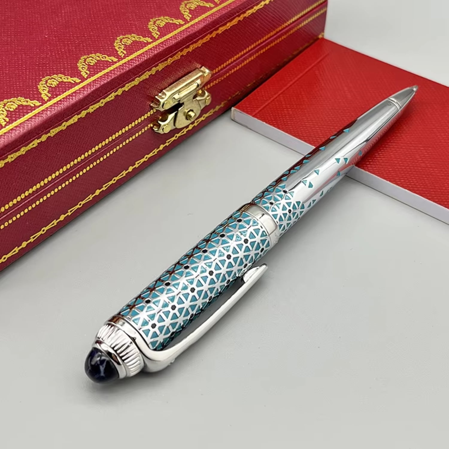 YAMALANG CT Smooth Writing Cyan Triangle and Scale Off Pattern