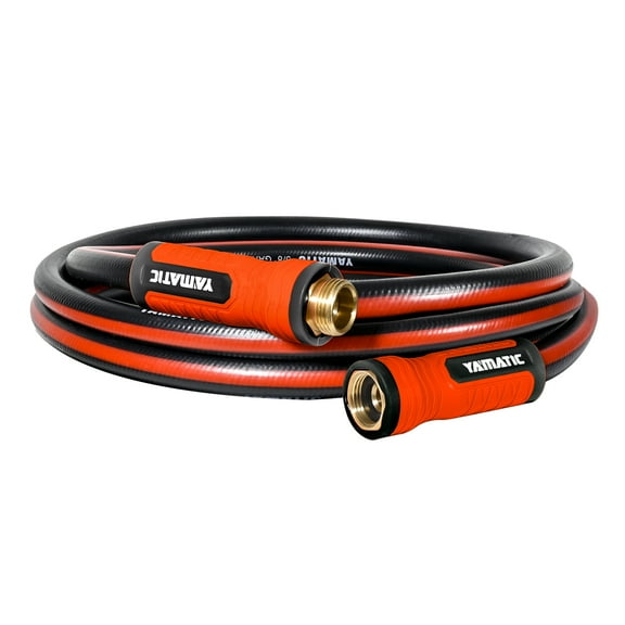 YAMATIC 15ft Garden Hose, 5/8" Leader, Brass Fittings, Leak Proof for Reel, Gardening, Car Wash