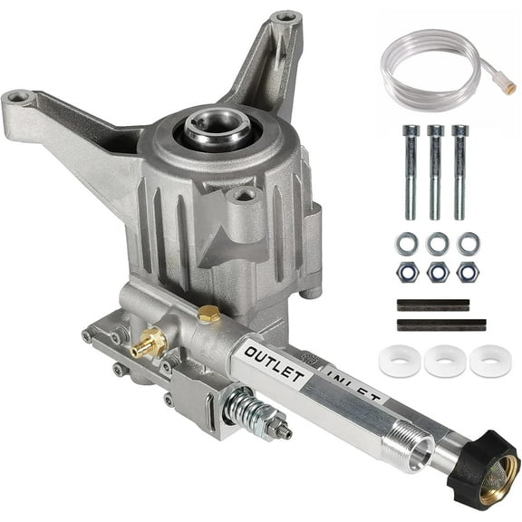 YAMATIC 7/8" Shaft Vertical Pressure Washer Pump, 2600-3000 PSI @2.5 GPM OEM & Replacement Pump for Power Washer, Replacement with Troybilt, Briggs&Stratton, Craftsman, AR, Honda Front Inlet/Outlet